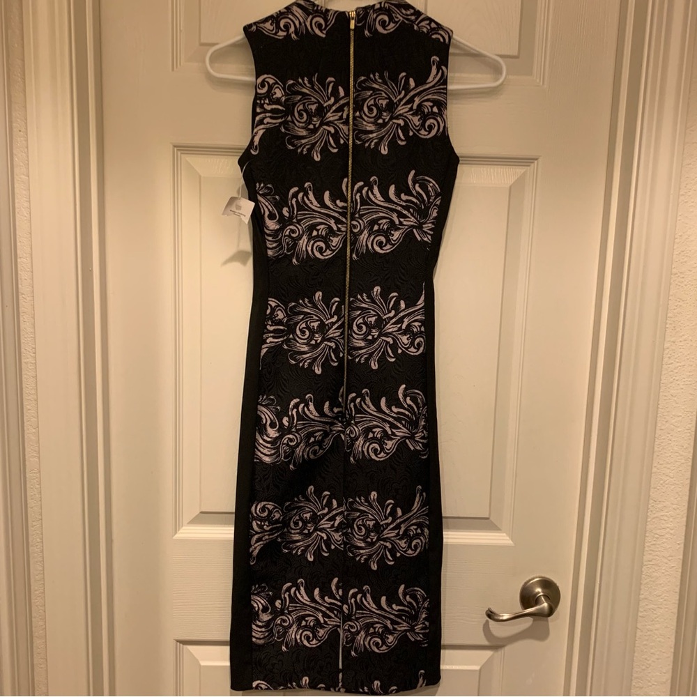 NWT H&M Black and Blush Midi Dress, Size 2 - Picture 2 of 6